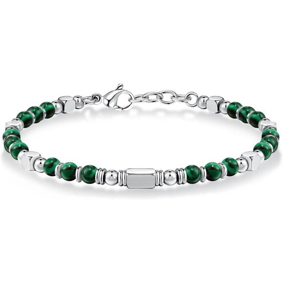 Silver & Green Boho Beaded Bracelets for Women Trendy Jewelry Gifts for Lover - Picture 1 of 7